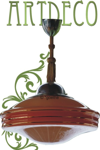 ArtDECO HÄNGELAMPE marmorierter Glasschirm Traumhaft! ArtDECO HÄNGELAMPE marmorierter Glasschirm Traumhaft!