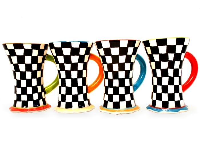 Retro Becher Keramik handbemalt