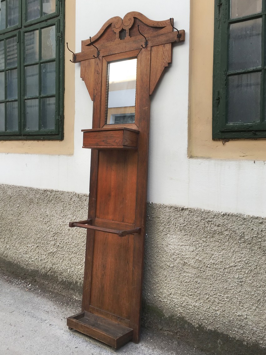 Garderobenwand Jugendstil antik