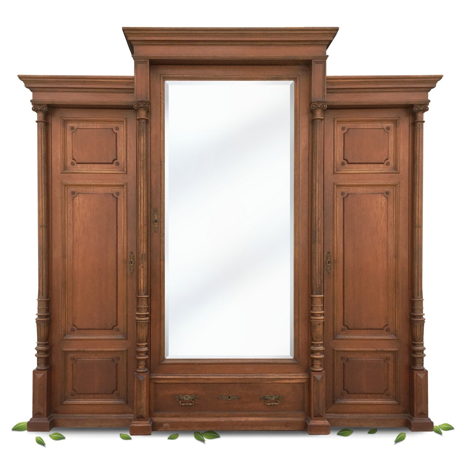 Garderobeschrank Kleiderschrank dreitürig Vollholz antik Dielenschrank Garderobeschrank Kleiderschrank dreitürig Vollholz antik Dielenschrank