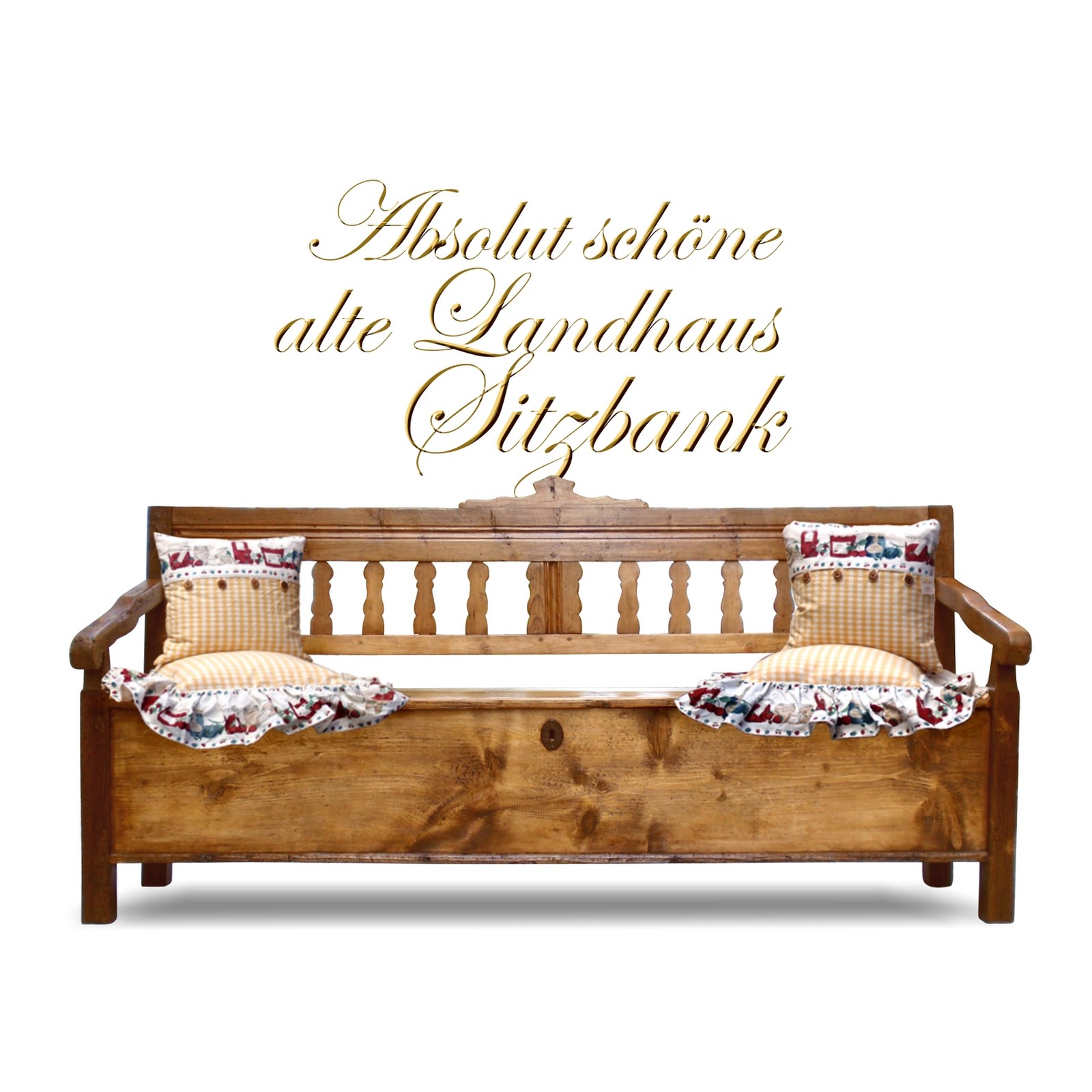 Sitzbank mit Truhe antik