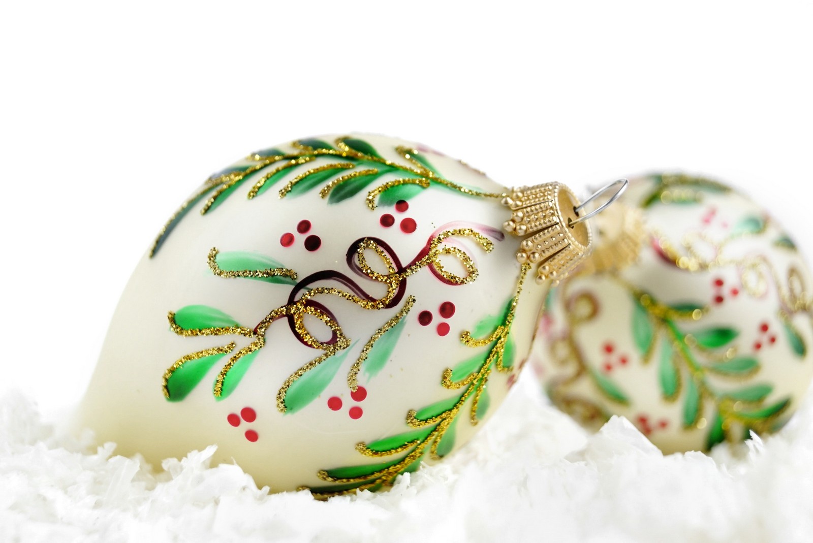 Christbaumschmuck Tropfen Christbaumkugel Beerenzweige gold grün Chiffon Champagner Christbaumkugel Glas mundgeblasen handgemacht lauscha Bauernweihnachtsbaum glitzer ranken handbemalt