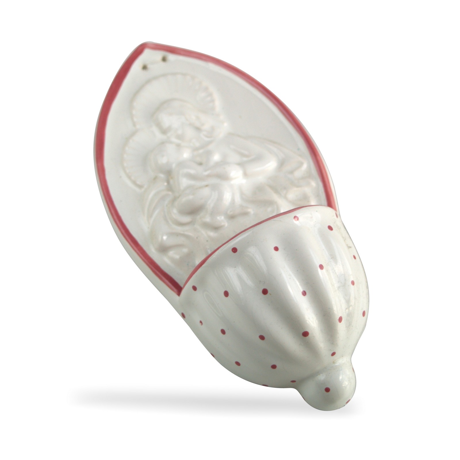 Gmundner Keramik rosa Tupf Weihwasserkessel selten Gmundner Weihwasserkessel