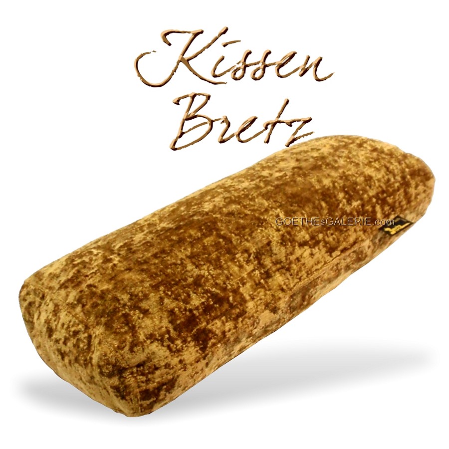 Bretz eckiges langes Kissen Samtstoff Bronze golden Bretz Kissen Sofa