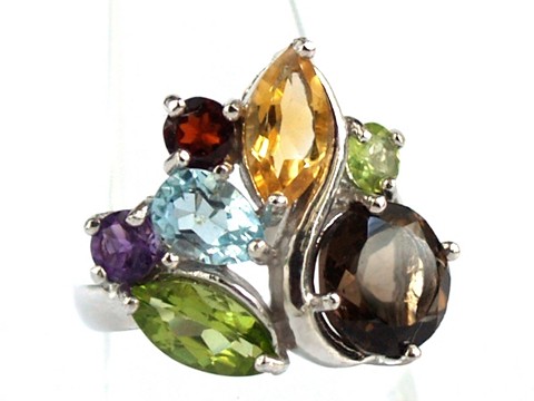 925 Silber Ring echte Edelsteine