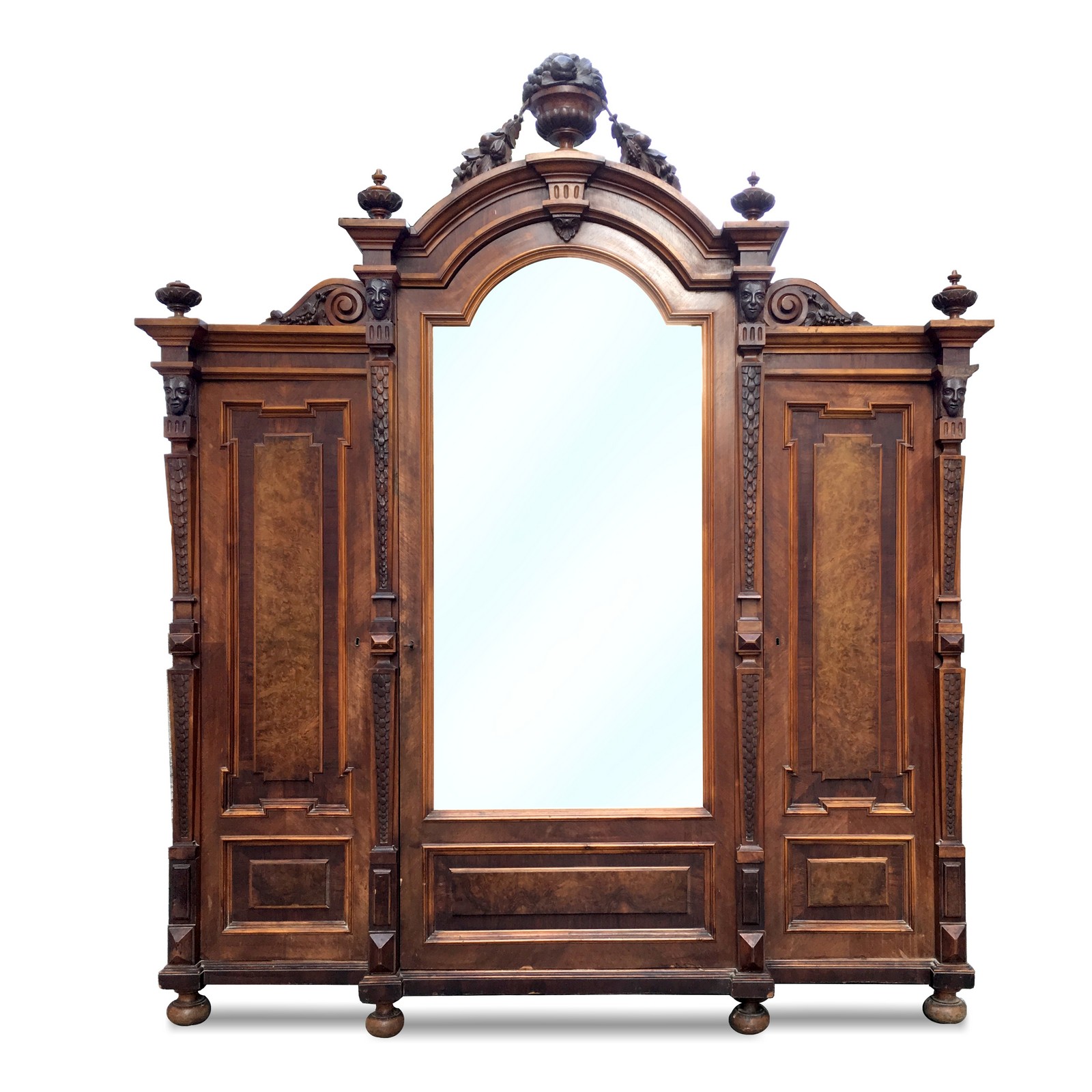 Gründerzeit Schrank Garderobenschrank Kleiderschrank dreiteilig Steckschrank Garderobenschrank antik