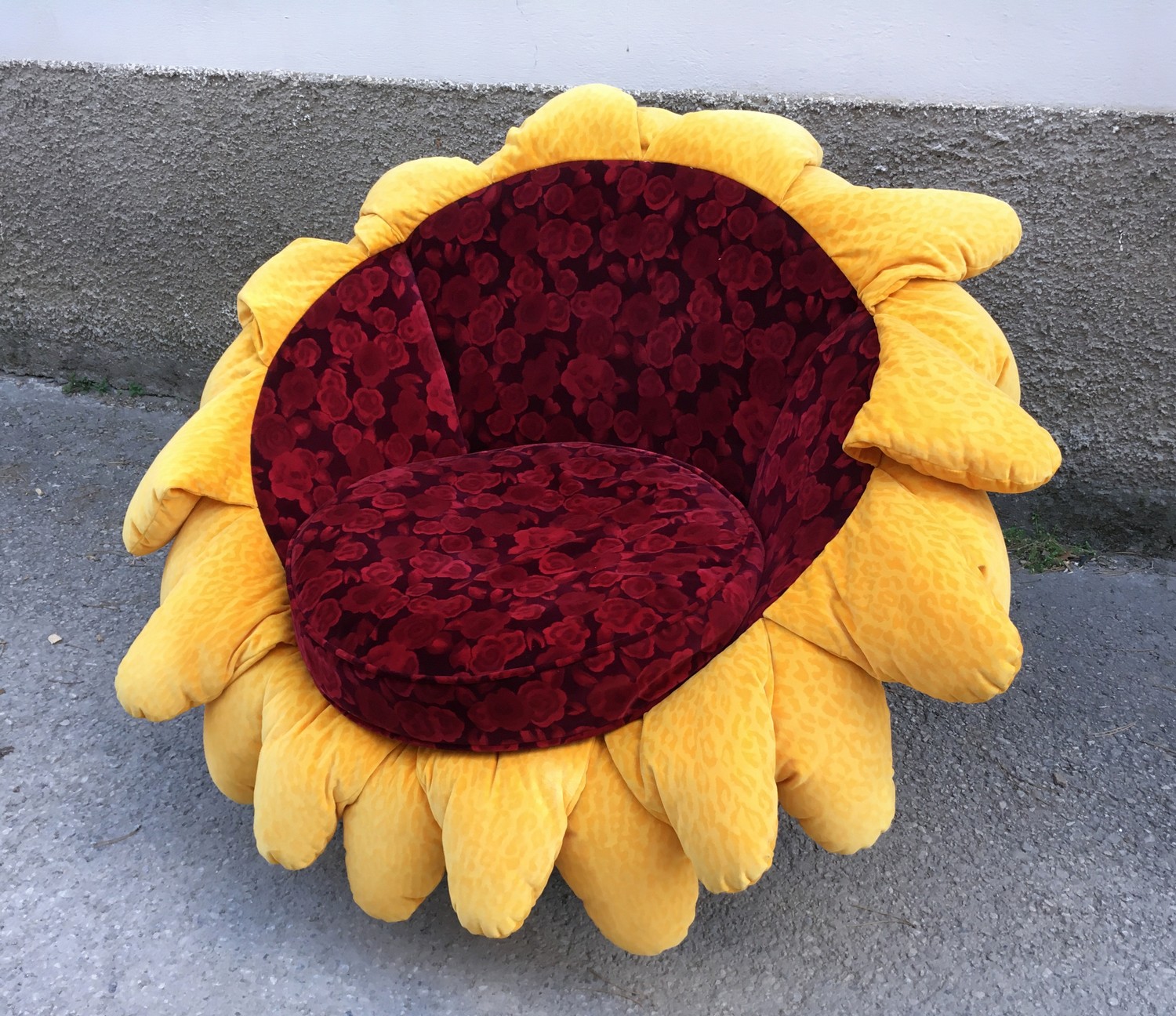 BRETZ SUNNY Sessel Stuhl POOL Rosenstoff Tatzenbeine Sonnenblume