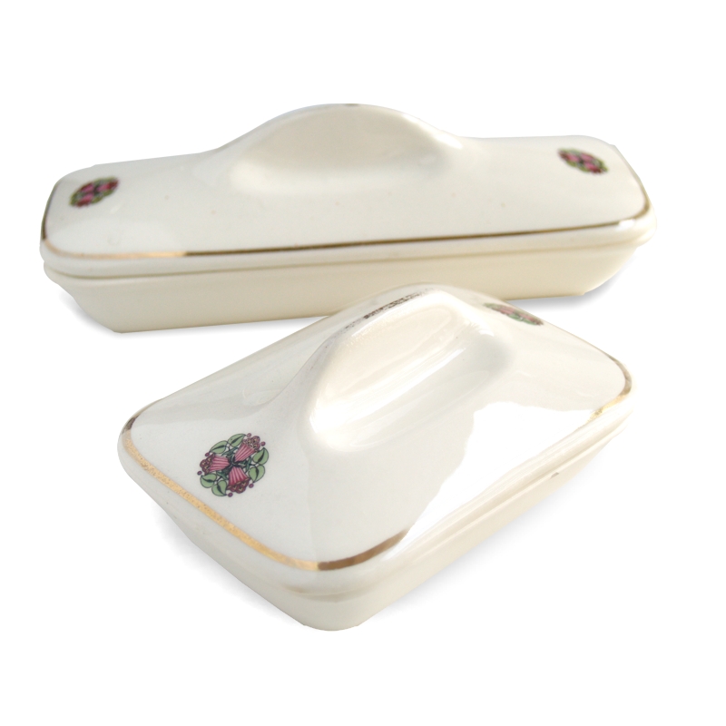 Antike Jugendstil Seifenschalen Keramik creme 2 Stück Jugendstil Keramik antik Seifenschalen