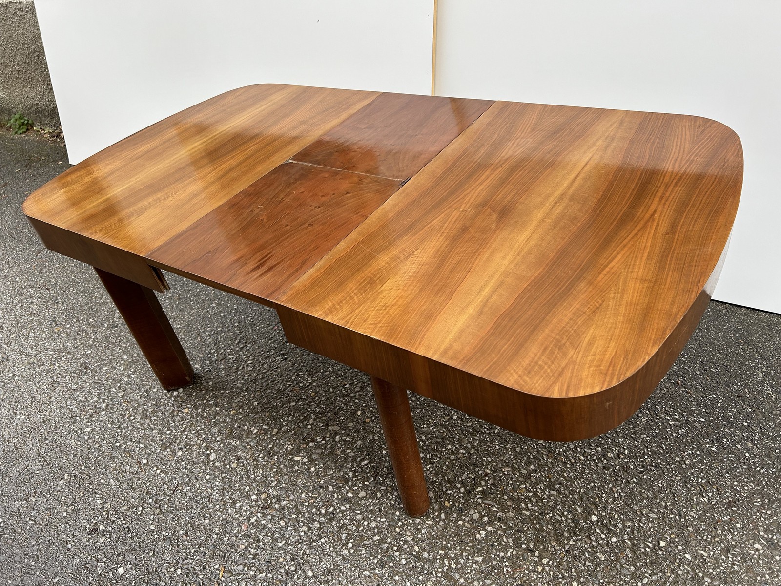 artdeco tisch antik ausziehbar nuss art deco Speisetisch massivholz antiquität brutalistisch Refugiumstisch