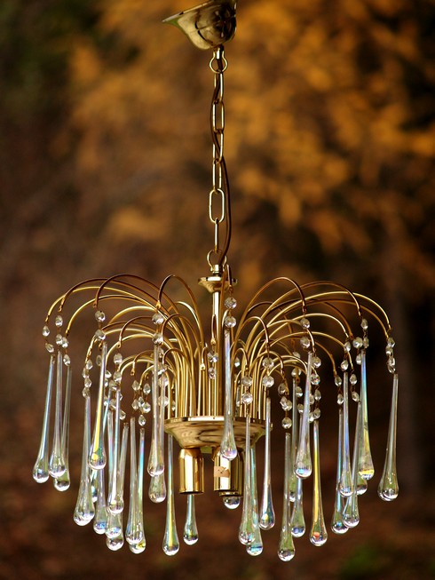 Murano Glastropfen Luster Messing