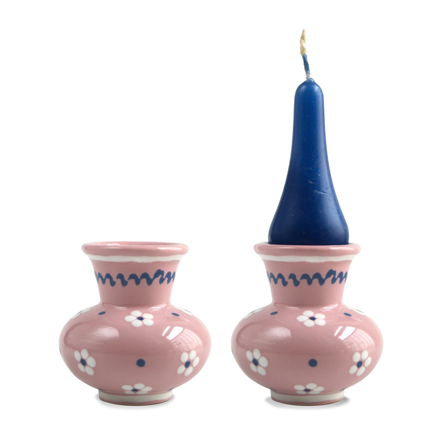 Vase klein Kerzenständer Gmundner Keramik Dirndl rosa Vase Gmundner