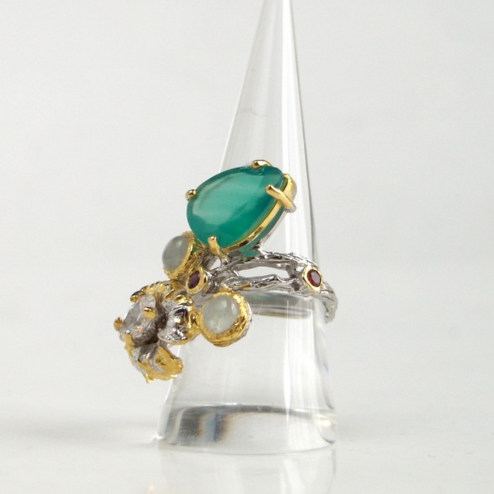 Onyx Ring 14k Weißgold verg.