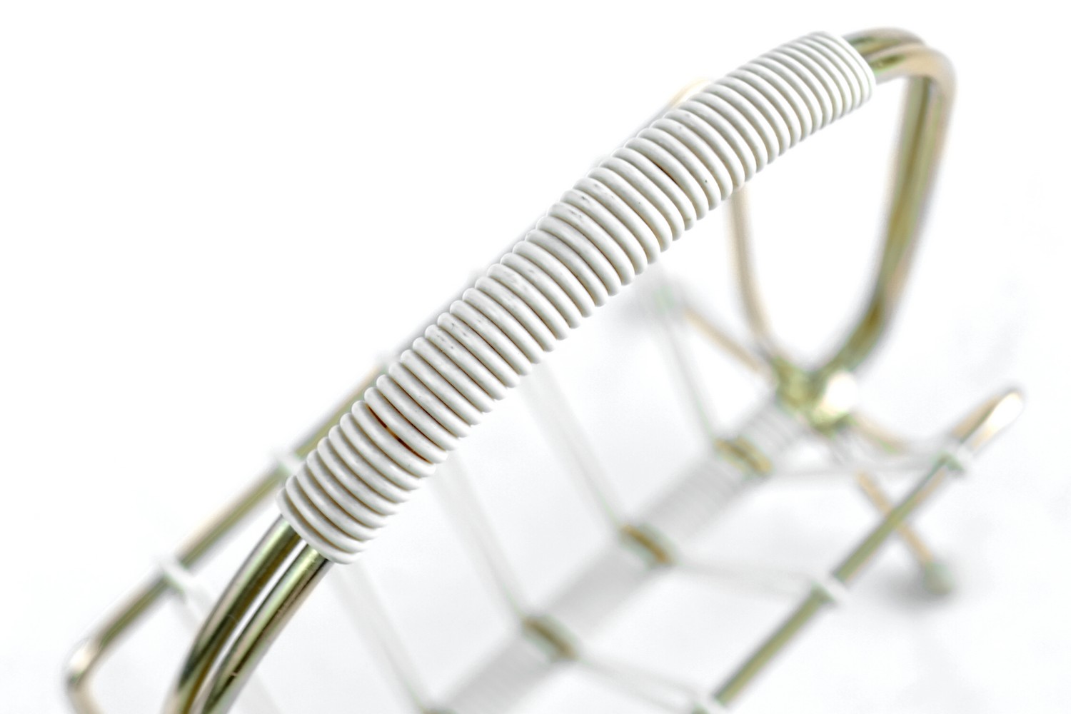 Serviettenhalter Briefhalter Zeitungshalter Vintage Retro original creme gold Metall