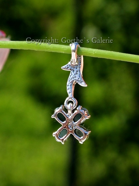 Anhänger 925 Silber Edelstein Schmuck Smaragd handgefertigt