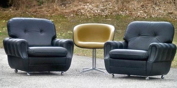 Vintage Stuhl La Fonda Mid Century Modern Goethesgalerie senfgelb Retro Design Herman Miller