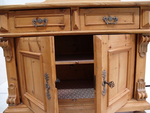 antiker Küchenschrank Naturholz