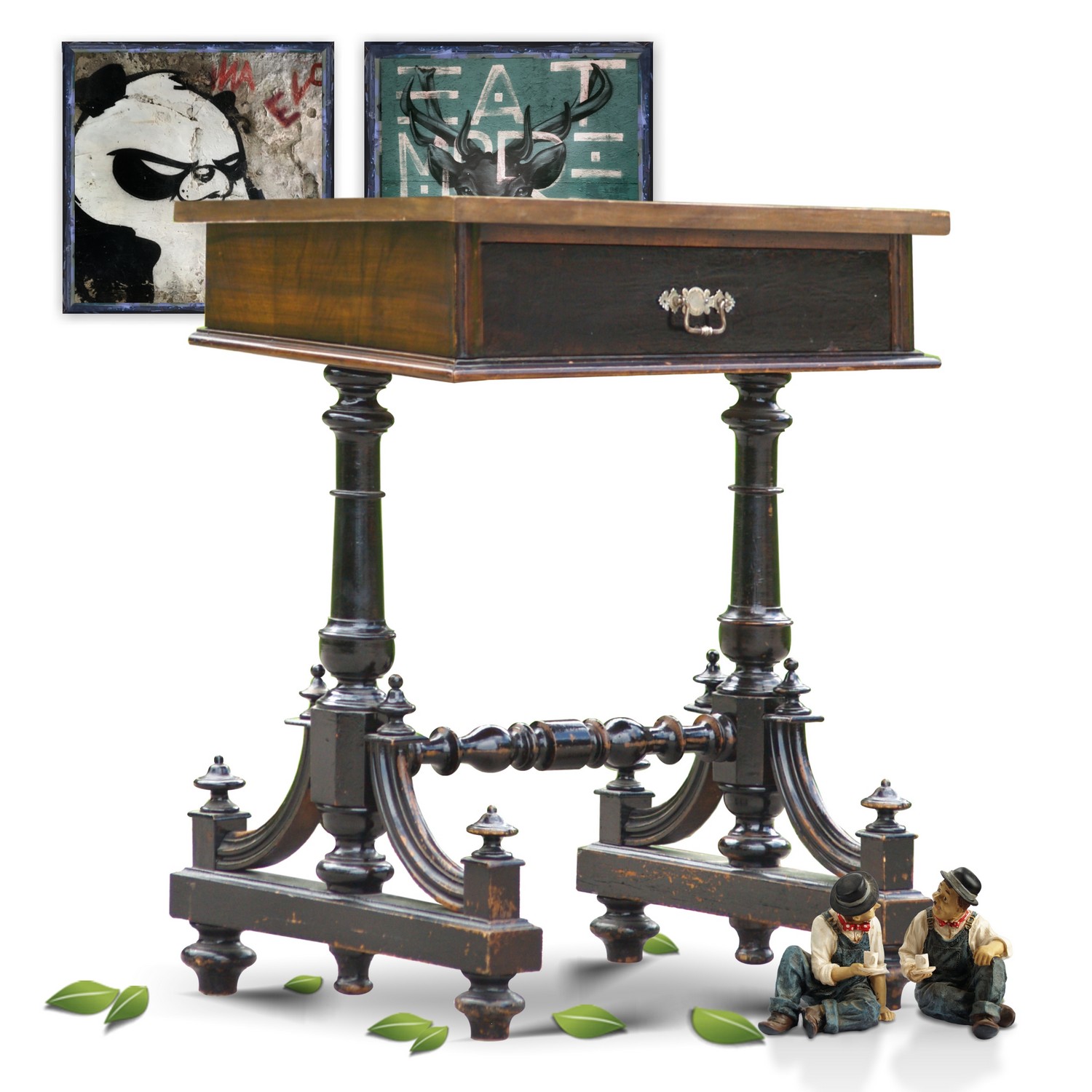 Tisch antik Beistelltisch Blumentisch Handarbeitstisch Gründerzeit Antiker Tisch Vintage Beistelltisch Gründerzeit Nähtisch Vollholz furniert shop kaufen preis Blumentisch Wintergarten