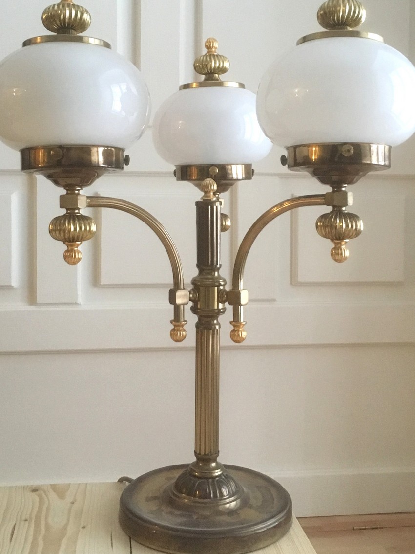 Messing Glaskugel Lampe Orion