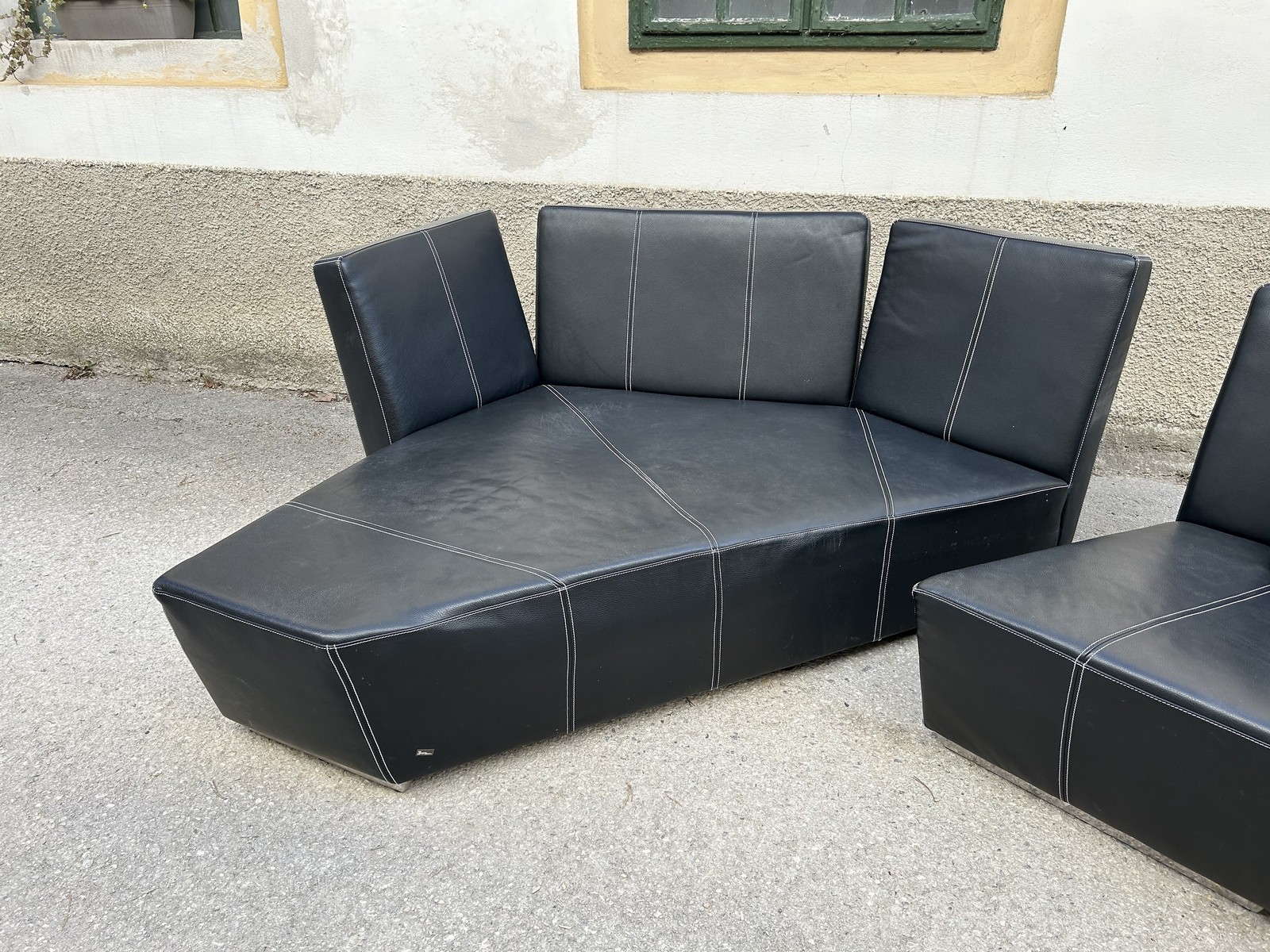 Bretz Designersofa Leder schwarz Couchlandschaft 2-teilig