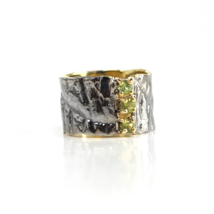 925 Ring Silber Peridot Edelstein grün