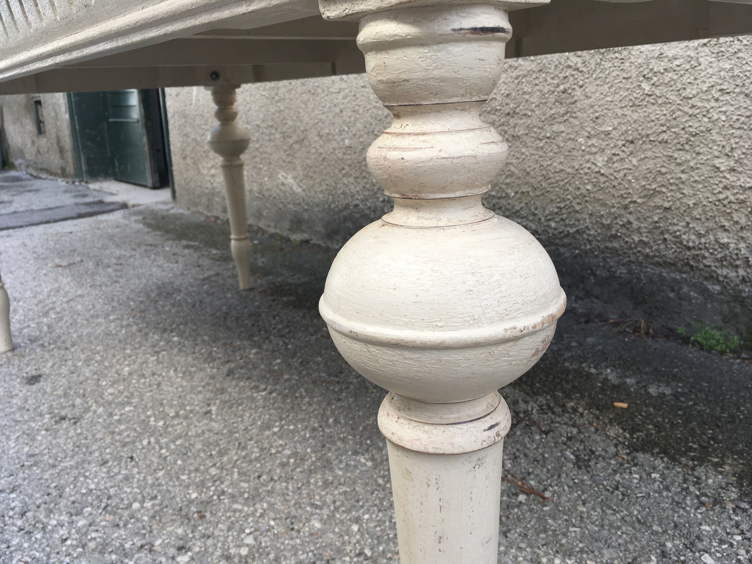 Tisch Speisetisch Esstisch Shabby Chic creme Massivholz schwer groß