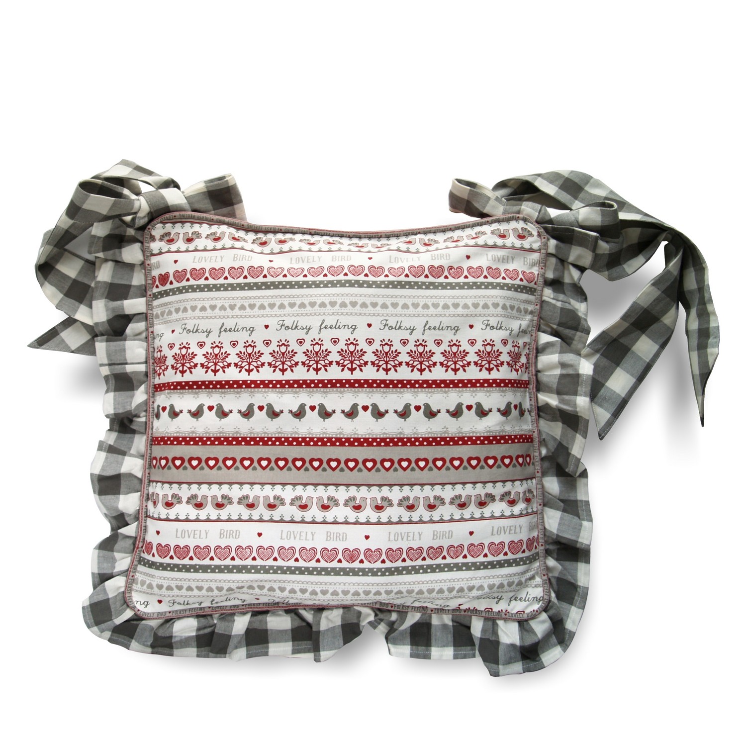 Clayre & Eef Stuhlkissen Nostalgie Kissen Schleife Landhaus Kissenhülle Clayre Eef Kissenhülle Schleife Vögel