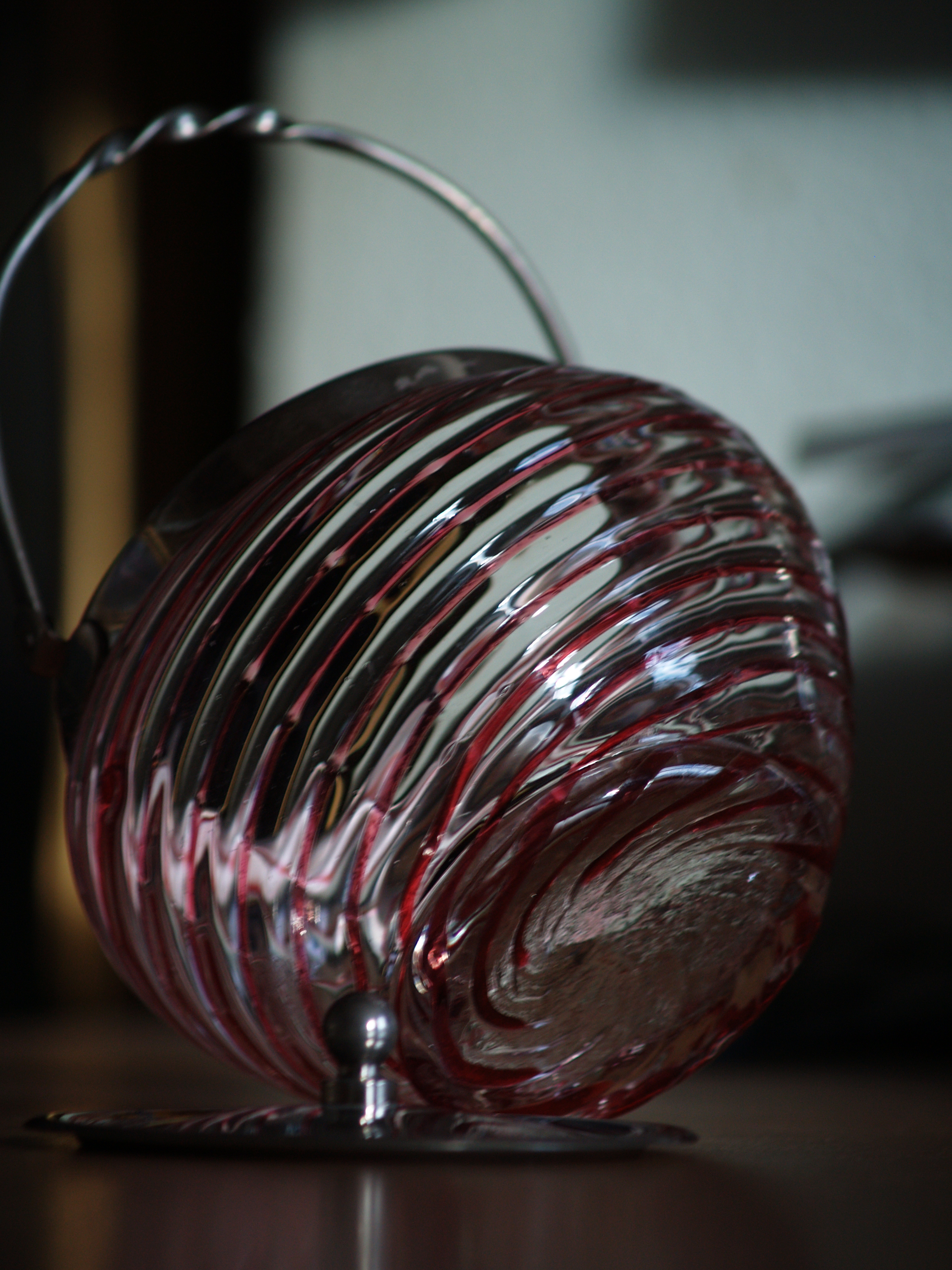 Deckeldose antik Keksdose Glas rot weiß Metall silber Keksdose Zuckerdose Vintage Bonbonier