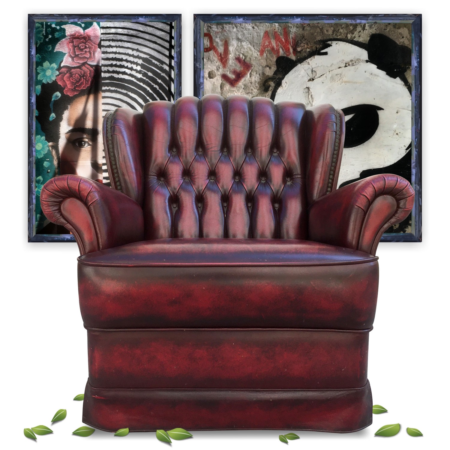 Chesterfield Stuhl Armlehnstuhl Sessel Knopfheftung rot Retro Sessel Chesterfield Stuhl Rot Armlehnstuhl Vintage