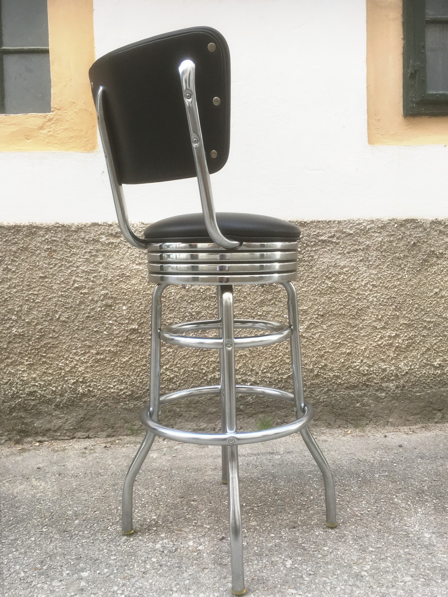 Barhocker American Stahlrohr Retro Rockabilly Lehne Diner 50s Stuhl