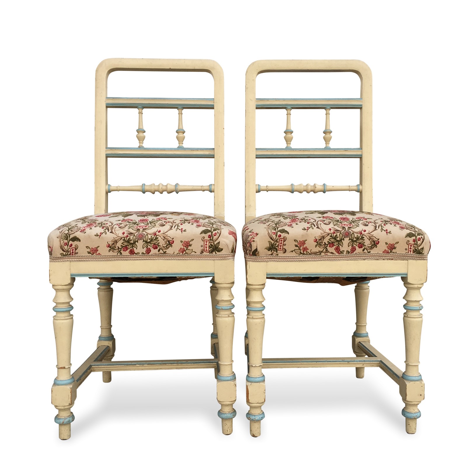 Shabby Chic Stuhl Sessel antik elegant Historismus 2 Stk. Shabby Chic Stuhl