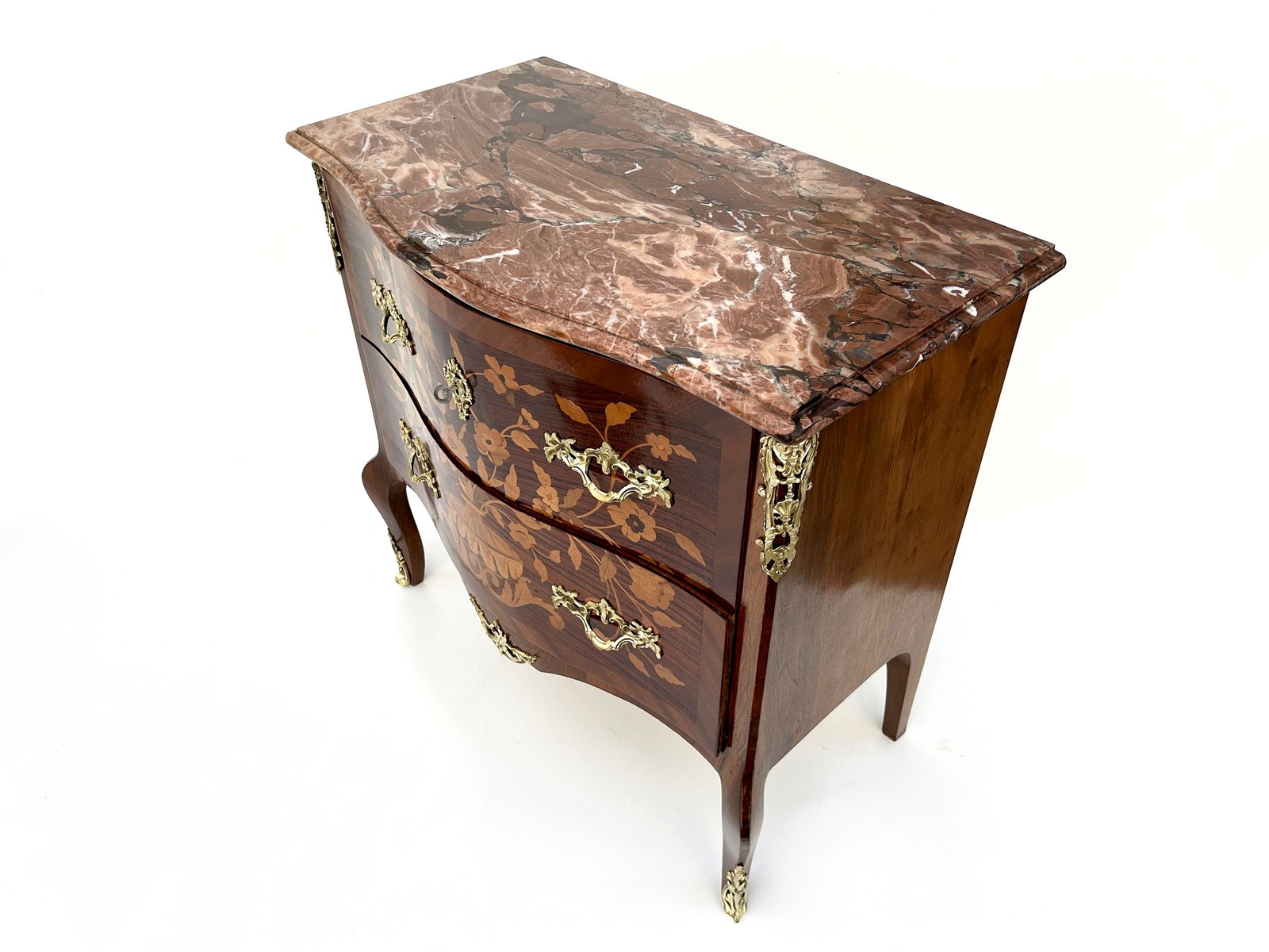 Französische Kommode Louis XV Rokoko Stil Marmorplatte