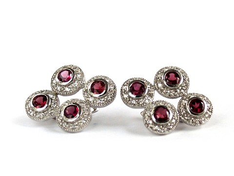 Ohrstecker Rhodolith Silber 925