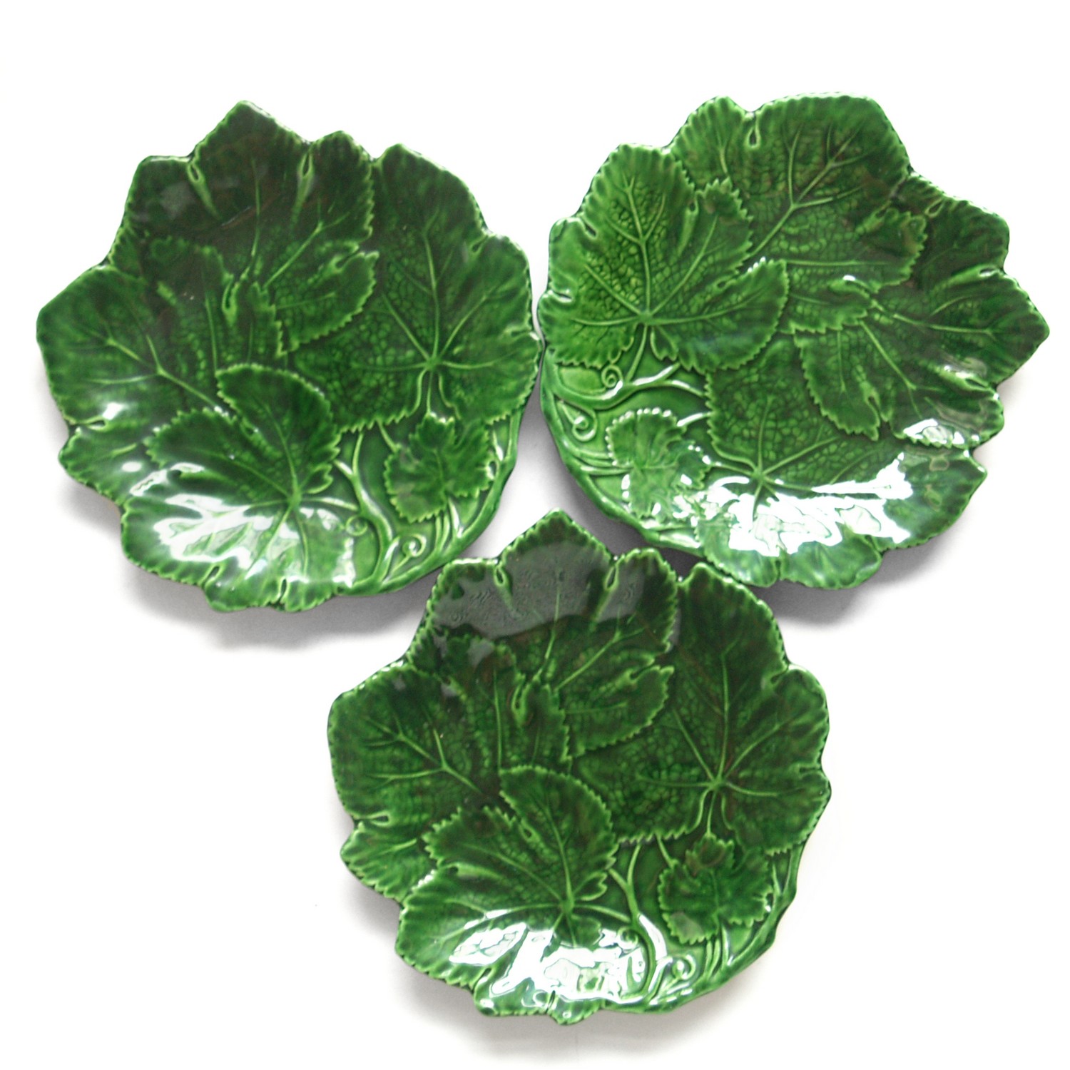 Majolika Blattteller Blattschale Keramik Teller Blatt Majolika Teller Blatt