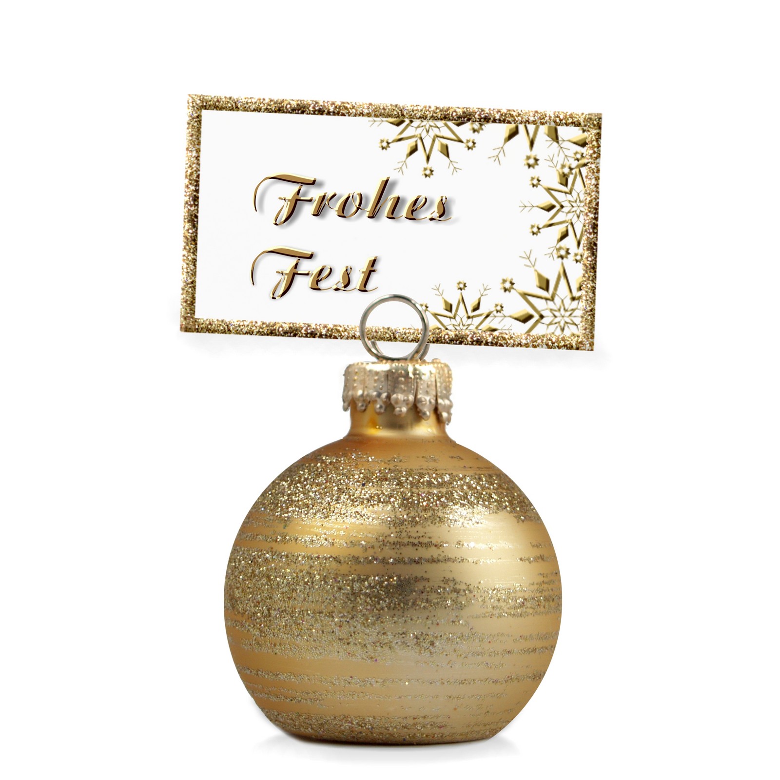 Weihnachten Tischschmuck Glas Platzkartenhalter gold matt Platzkartenhalter Weihnachten