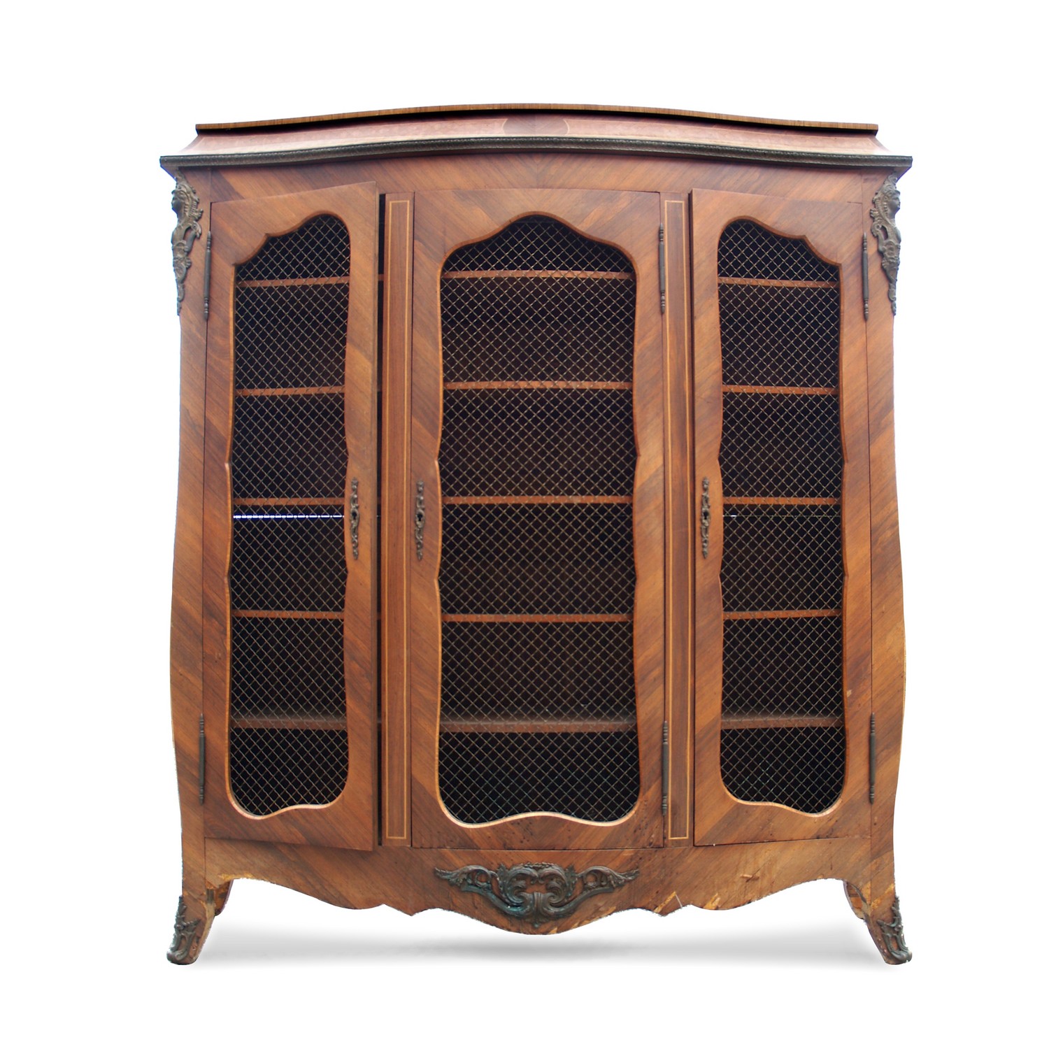 antiker Bücherschrank Barock antike Vitrine Bücherschrank Barock Klassizismus geschwungen Möbel