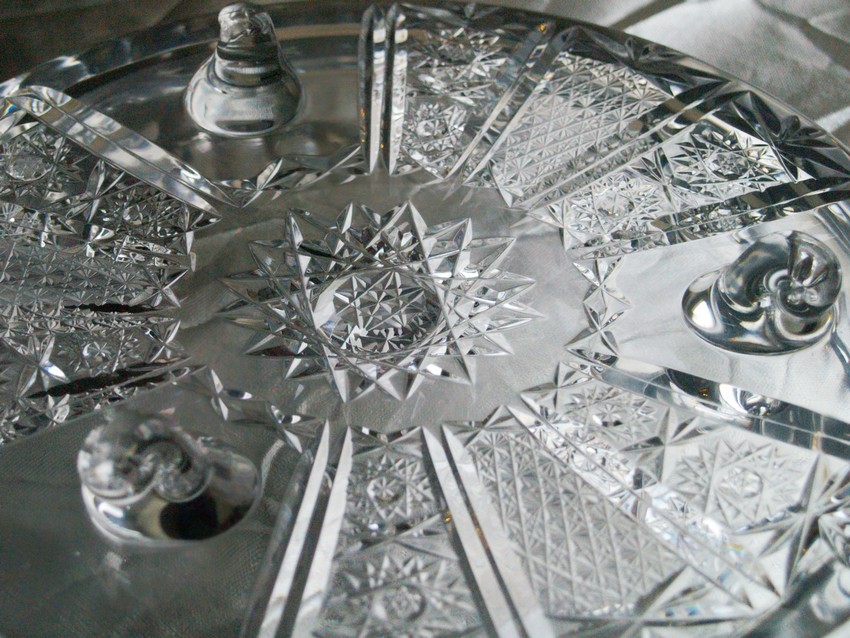 Bleikristall geschliffen Teller groß Tortenplatte