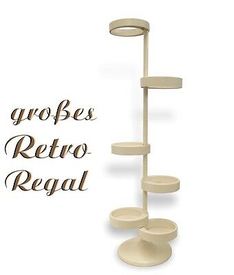 Original altes Regal mit Tellerfächer creme PVC - Regalbaum Retro Interior Möbel Original altes Regal mit Tellerfächer creme PVC - Regalbaum Retro Interior Möbel