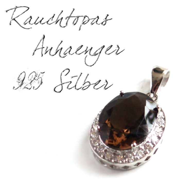 925 Silber Rauchtopas Saphire Edelstein Anhänger