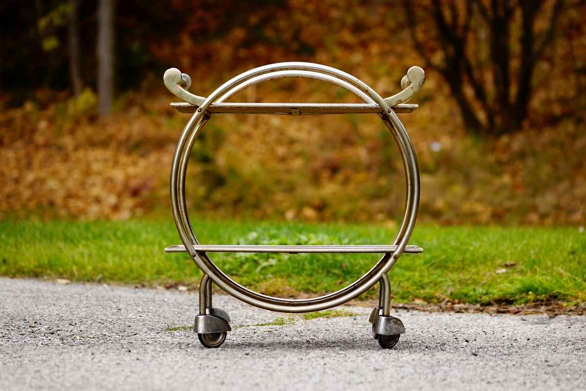 Original Vintage Serviertisch Artdeco Barwagen Bauhaus Stahlrohr Retro Möbel