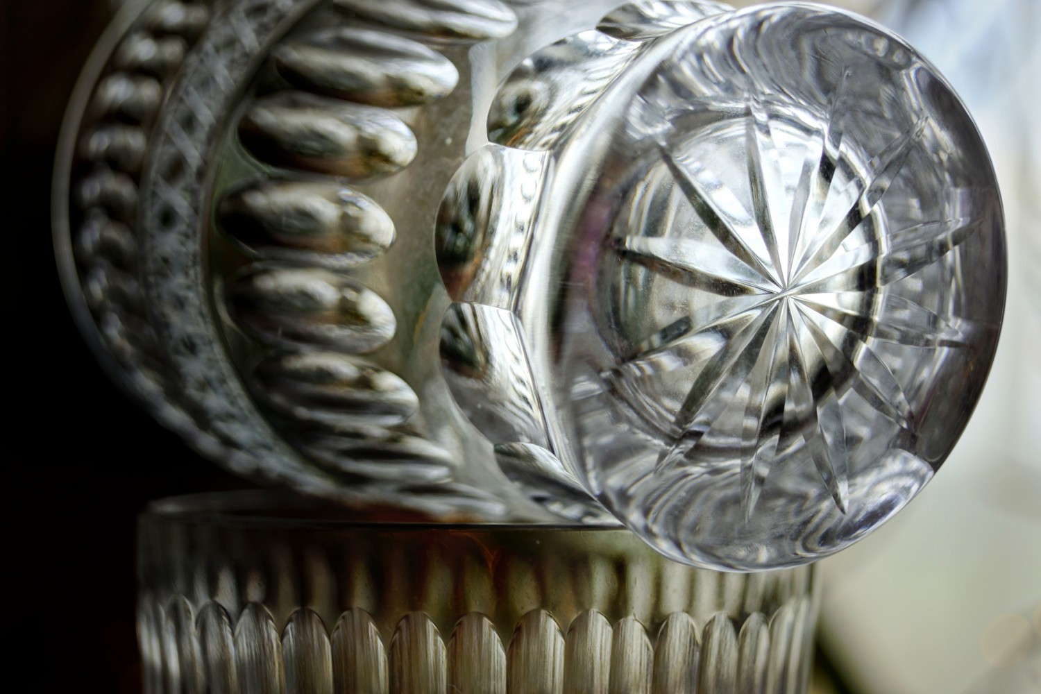 Bleikristall Wassergläser neuwertig Vintage Midcentury geschliffen