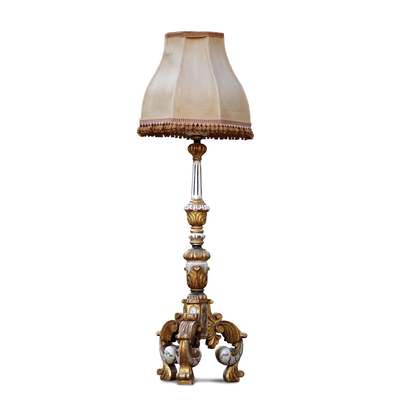 Antikstil Stehlampe gold creme