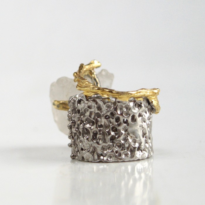 Bergkristall 925 Silber Ring SChmuck Handarbeit