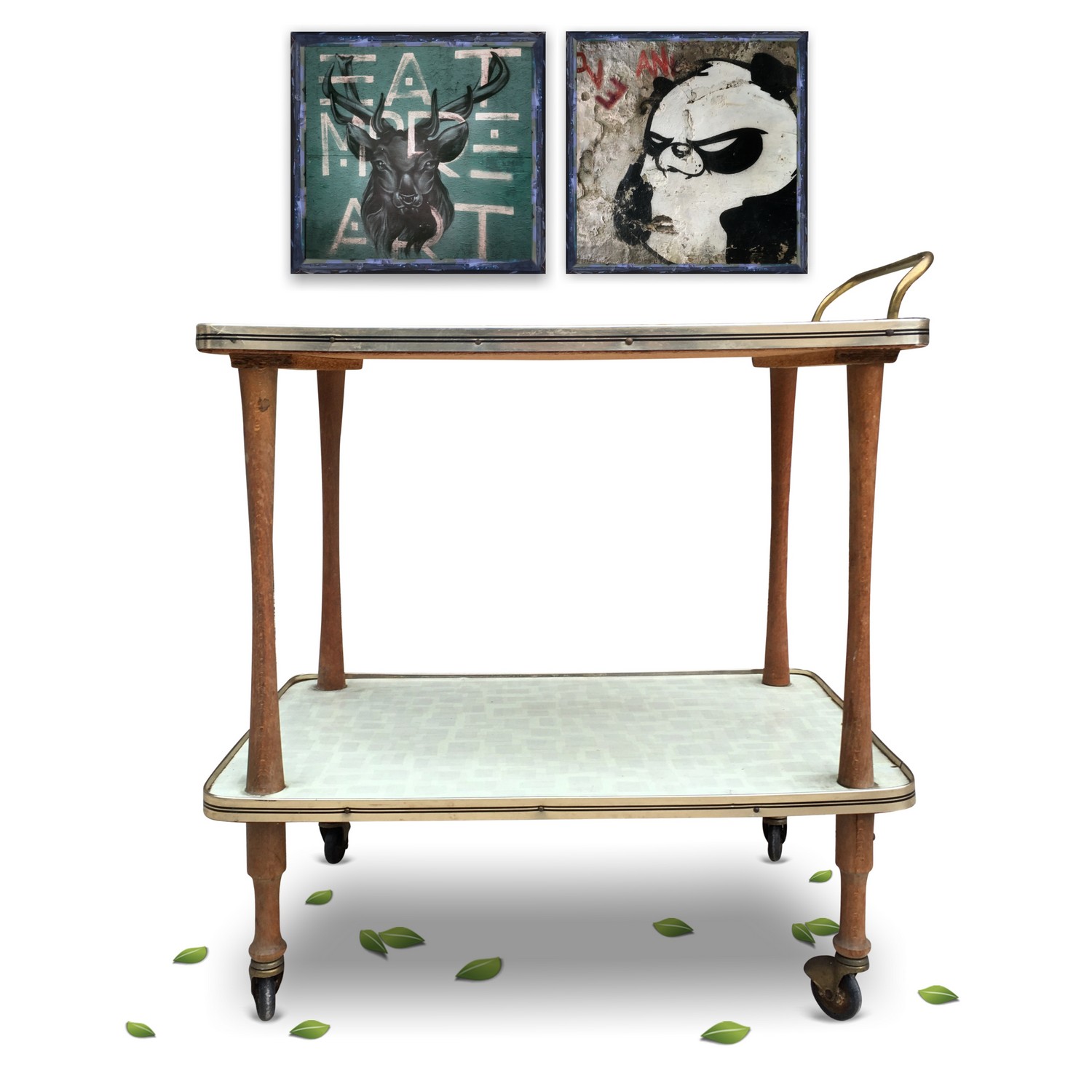 Servierwagen Barwagen Serviertisch Retro Vintage Midcentury Sixties Rollen Servierwagen Barwagen Serviertisch Retro Vintage Midcentury Sixties Rollen