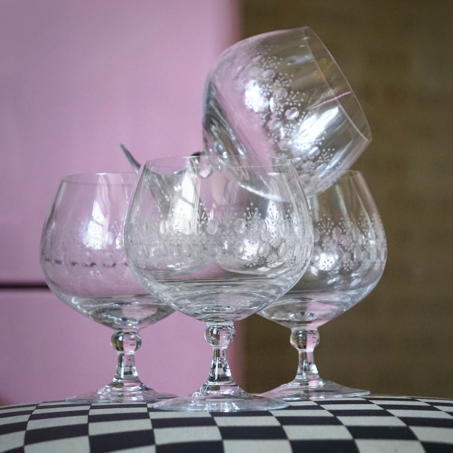 Rosenthal Cognac Glas Schwenker Set 6 Stk. Bleikristall "Romanze" Björn Wiinblad Rosenthal Cognac Glas Schwenker Set 6 Stk. Bleikristall Romanze Björn Wiinblad