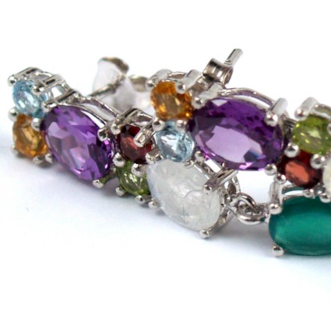 Ohrstecker Multicolor Edelsteine