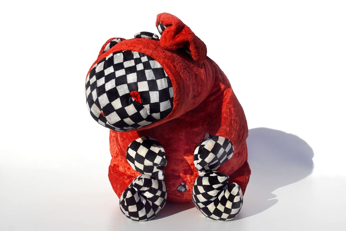 Bretz Kissen großes flauschiges Schwein rot Polster Bretz Schwein