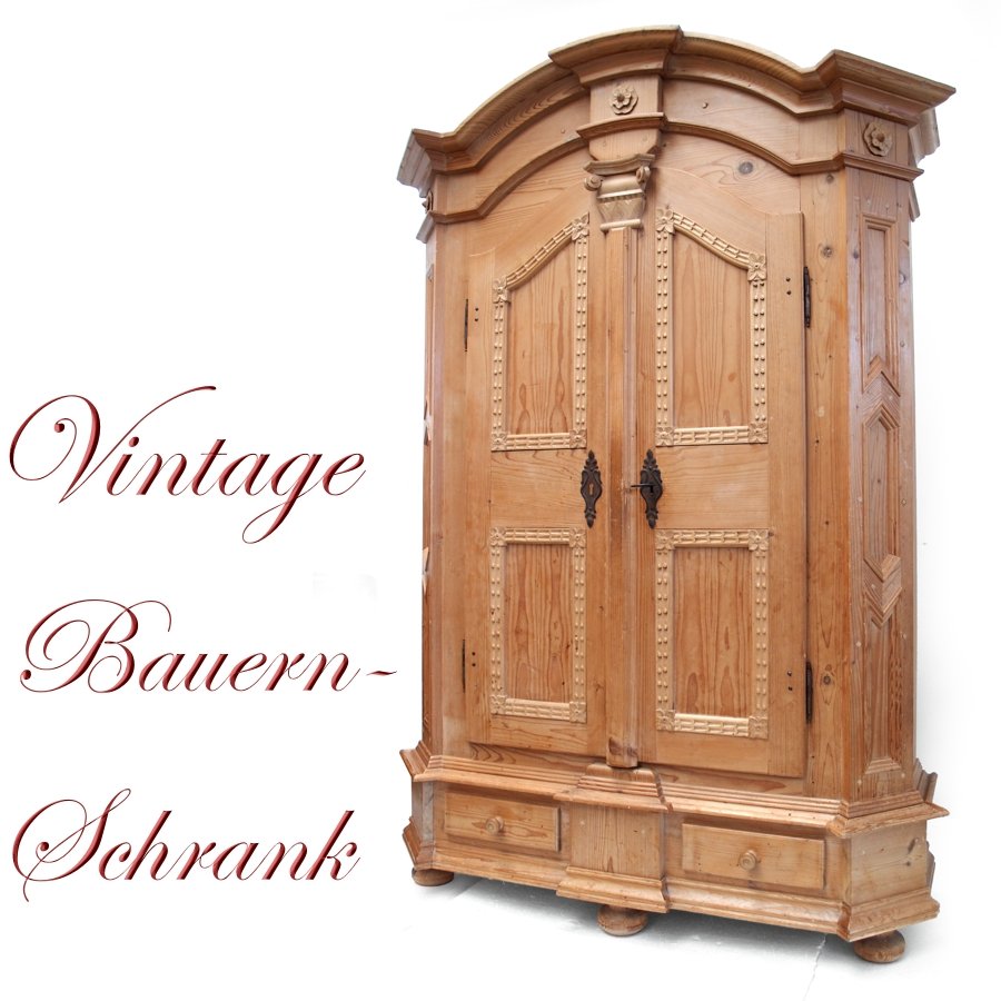 Naturholz Bauernschrank Schrank Holz Kasten Weichholz Kleiderschrank Bauernschrank Naturholz