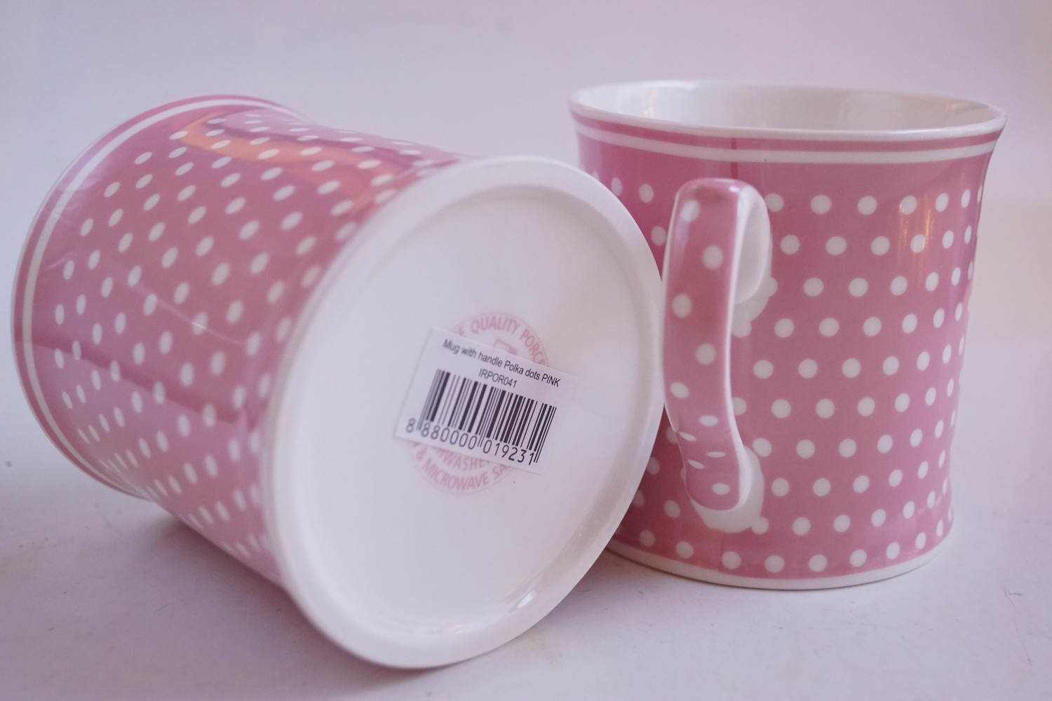 Teetasse Kaffeebecher groß Porzellan Polka Dots pink rosa Isabelle Rose 380 ml