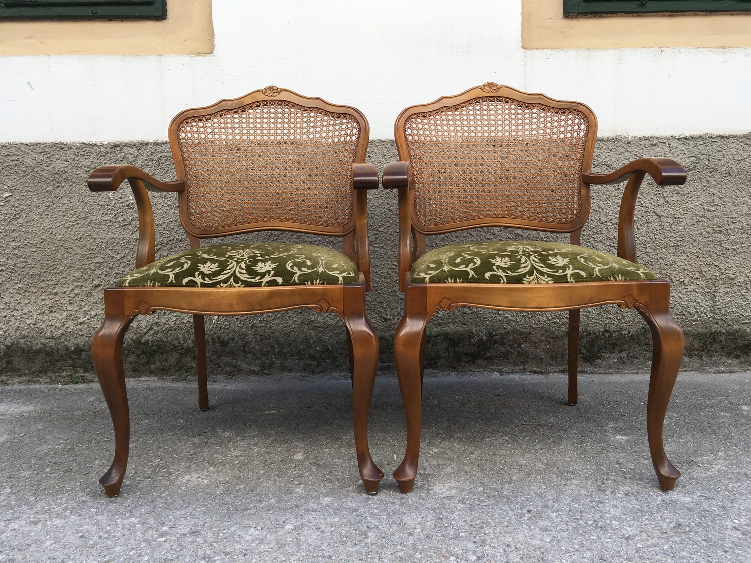 Armlehnstuhl Stuhl Sessel Barockstil Wiener Geflecht Armlehnsessel Vintage