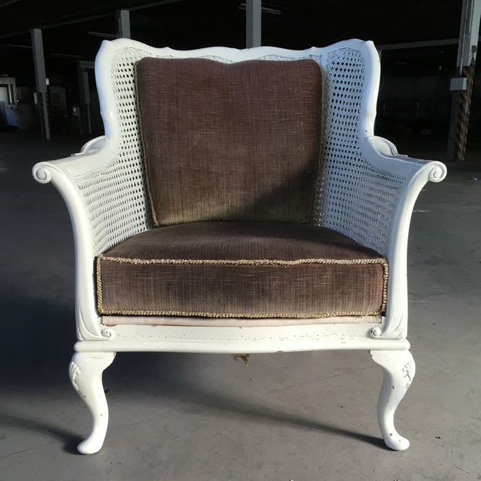 Antiker Sessel Wiener Geflecht weiß